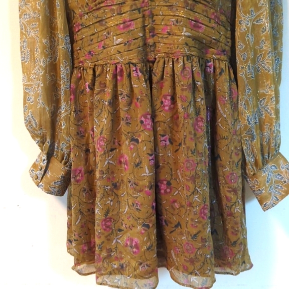 House of Harlow 1960 Olive Green Metallic Mini Dress - Picture 8 of 16